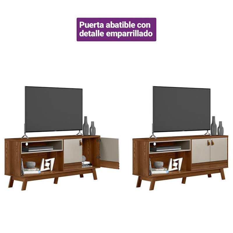 Mueble-Rack-de-Sala-Sedna-Cafe-y-Blanco-160x36x69-Cm---Zmobili