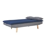 Sofá Cama + 2 Cojines Gris Con Azul - Z