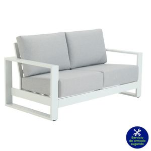 Sofá Atenas Aluminio Blanco para 2 Personas