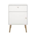 Mesa de Noche Zoe Blanco 1 Gaveta y 1 Puerta