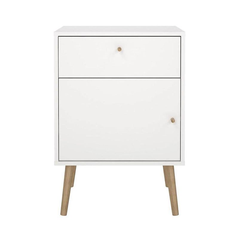 Mesa de Noche Zoe Blanco 1 Gaveta y 1 Puerta