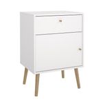 Mesa de Noche Zoe Blanco 1 Gaveta y 1 Puerta