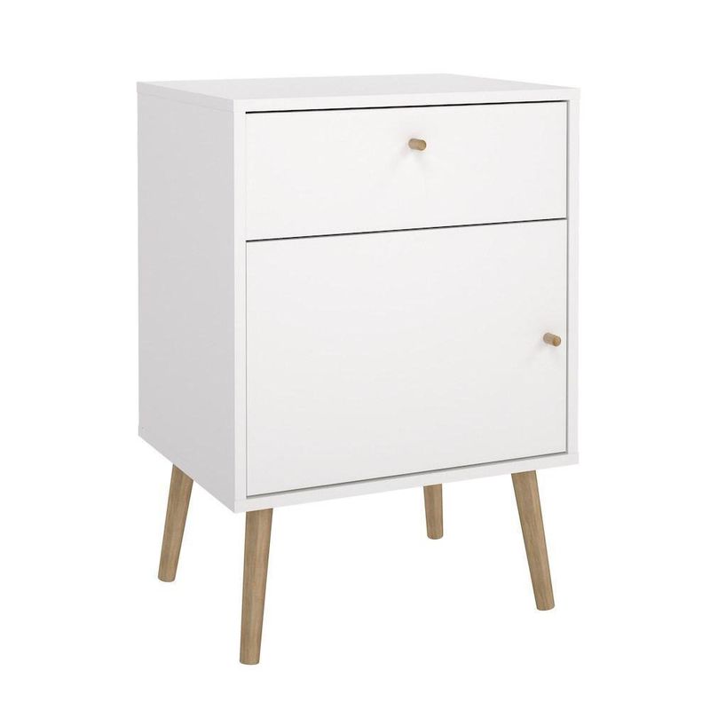 Mesa de Noche Zoe Blanco 1 Gaveta y 1 Puerta