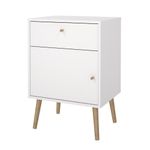 Mesa de Noche Zoe Blanco 1 Gaveta y 1 Puerta