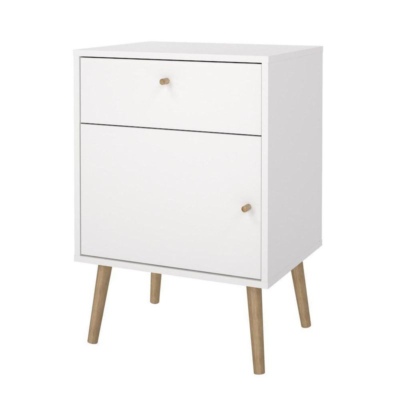 Mesa de Noche Zoe Blanco 1 Gaveta y 1 Puerta