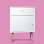 Mesa de Noche Zoe Blanco 1 Gaveta y 1 Puerta