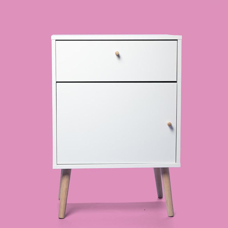 Mesa de Noche Zoe Blanco 1 Gaveta y 1 Puerta