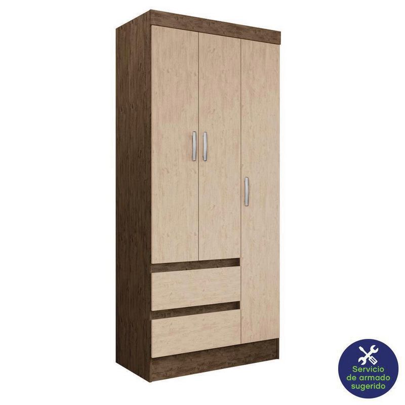 Armario-De-3-Puertas-Y-2-Gavetas-47X76X179-Cm---Z