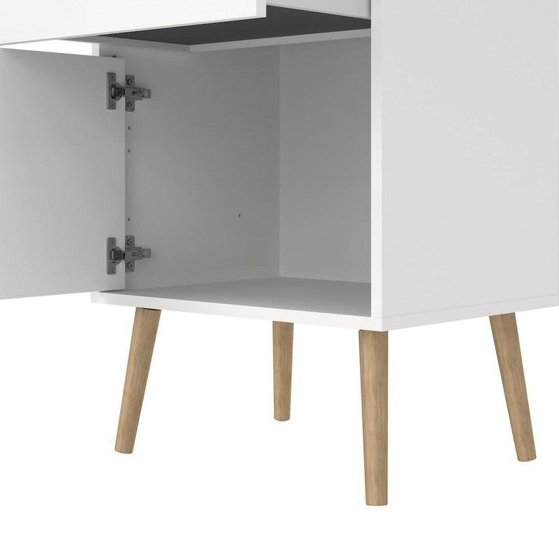 Mesa de Noche Zoe Blanco 1 Gaveta y 1 Puerta