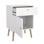 Mesa de Noche Zoe Blanco 1 Gaveta y 1 Puerta