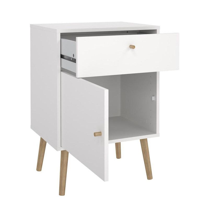 Mesa de Noche Zoe Blanco 1 Gaveta y 1 Puerta