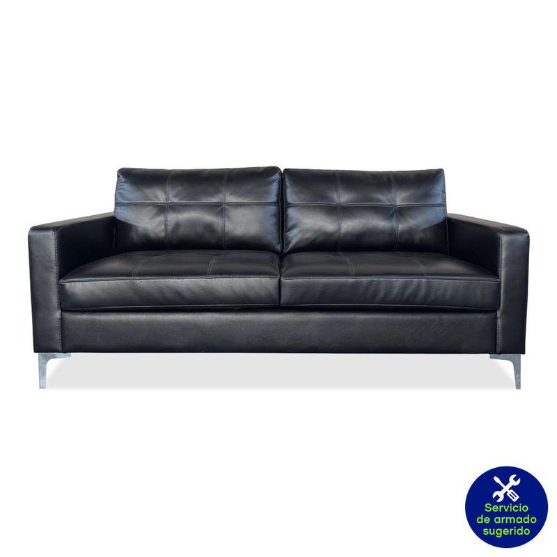 Sofá Negro Iguazu 3 Personas 194x77x86 Cm -  Zmobili