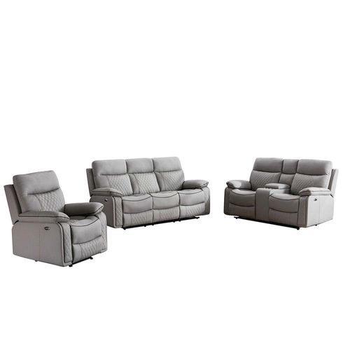 Set de Sala Roma Gris Reclinable 3+2+1 - Zmobili