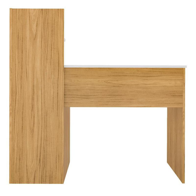 Escritorio con Repisas Natural y Blanco 111.5 X 51.5 X 110 Cm - Zmobili