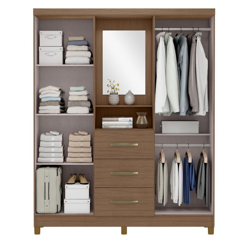 Armario Terry con Espejo 46.5x160x200 Cm - Mx Moveis