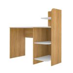 Escritorio con Repisas Natural y Blanco 111.5 X 51.5 X 110 Cm - Zmobili