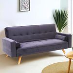 Sofá Cama con Apoya Brazos Gris - Z