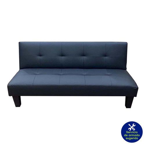 Sofá Cama Negro Cuero Sintético