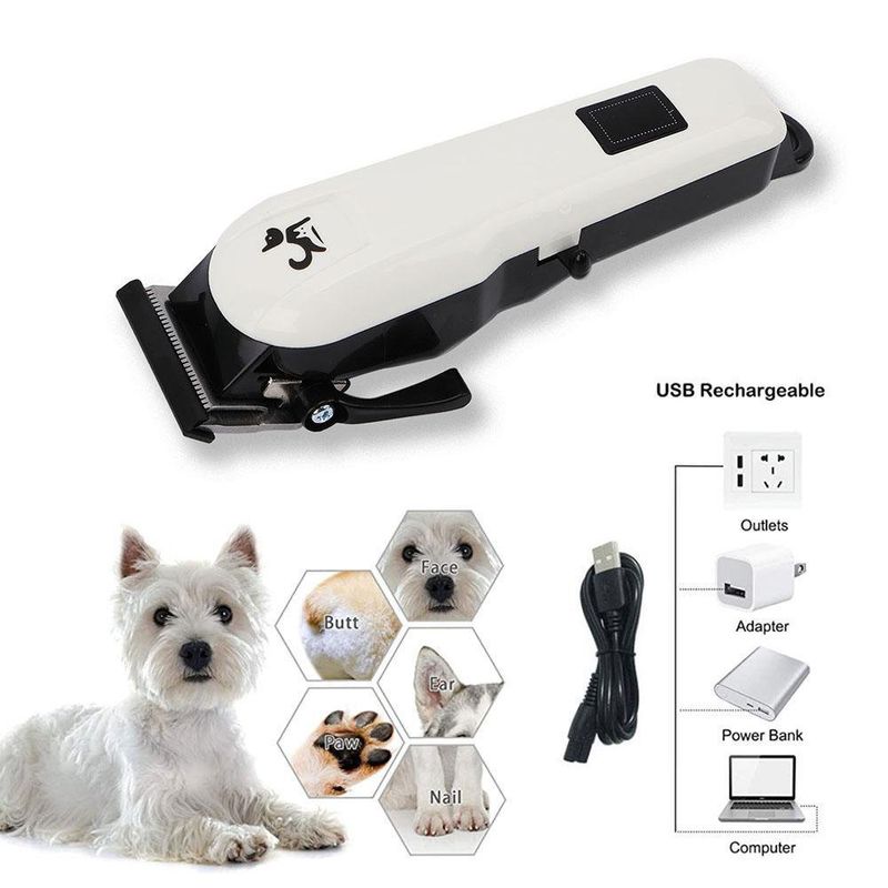 Recortadora para Pelo de Mascotas 5 En 1 Blanca
