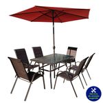 Set Mesa Rectángular 150X90X72 Cm Y 6 Sillas