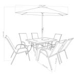 Set Mesa Rectángular 150X90X72 Cm Y 6 Sillas