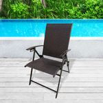 Silla Plegable De Ratán Negra De Exterior - Z