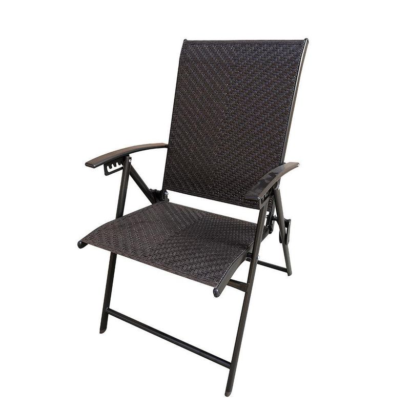Silla Plegable De Ratán Negra De Exterior - Z