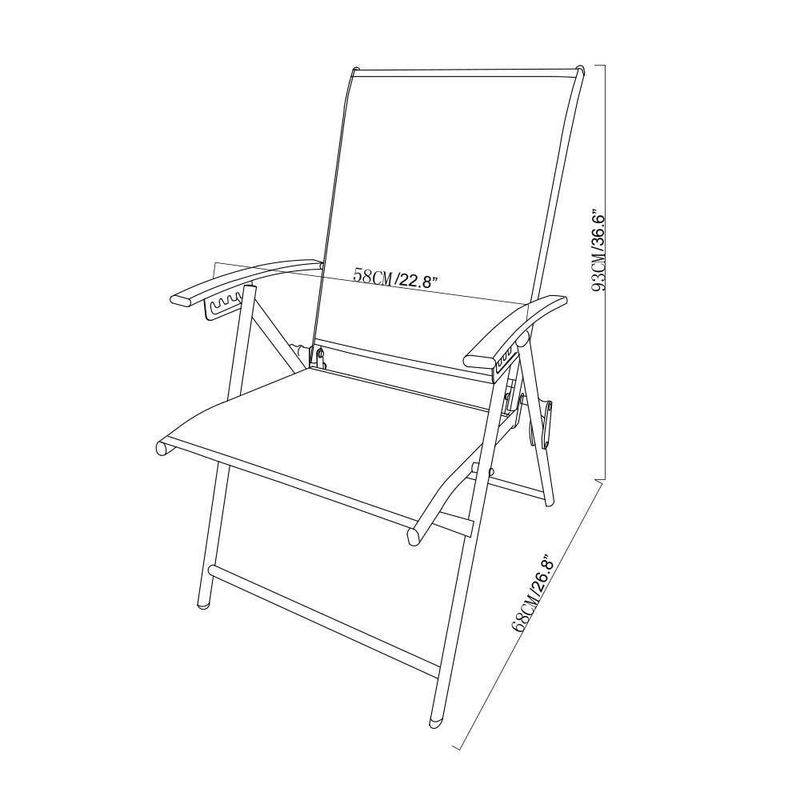 Silla Plegable De Ratán Negra De Exterior - Z