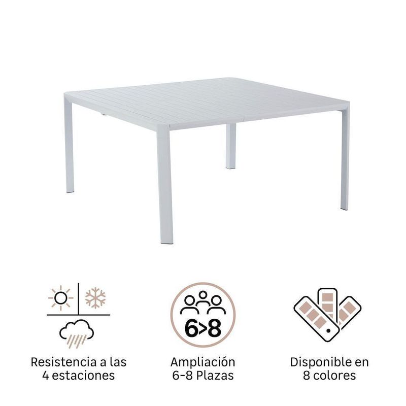 Mesa Extensible Lima De Aluminio Blanca - Naterial