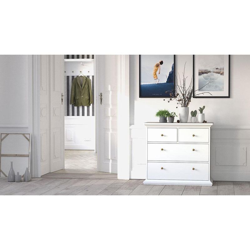 Gavetero Monet De 4 Gavetas Blanco 96X49X87 Cm - Tvilum