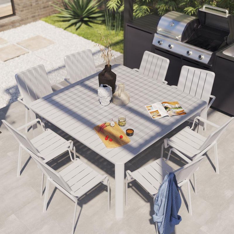 Mesa Extensible Lima De Aluminio Blanca - Naterial