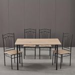 Set-de-Comedor-Meco-Nuez-Claro-y-Negro-4-Personas---Zmobili