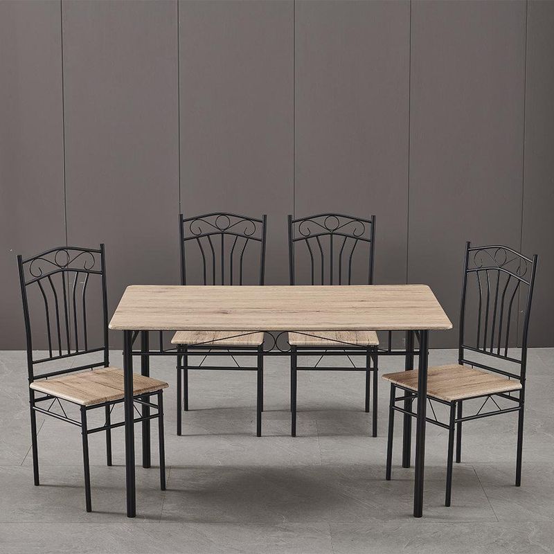 Set-de-Comedor-Meco-Nuez-Claro-y-Negro-4-Personas---Zmobili