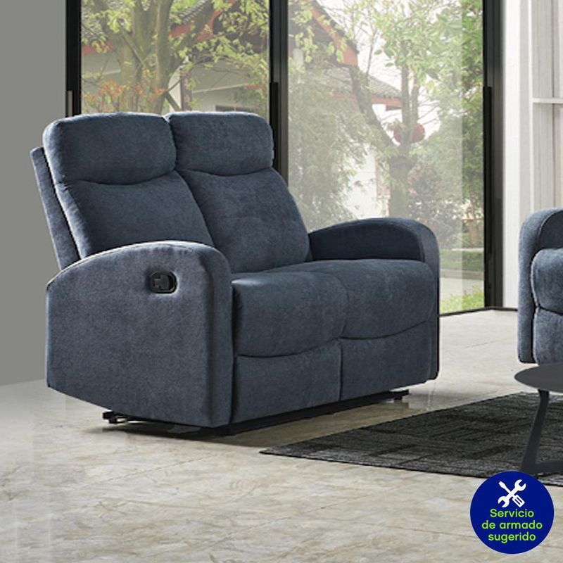 Sillón Reclinable Gris Para 2 Personas 128x95x100 Cm