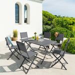 Mesa Plegable Azua Grafito 6 Personas 150x80x71 Cm