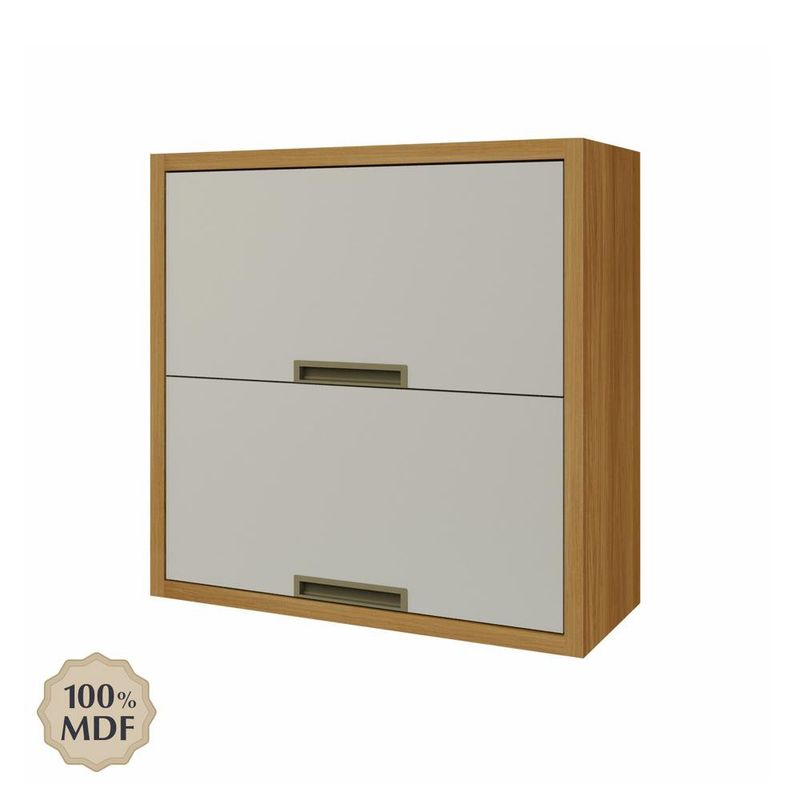 Gabinete de Cocina Aéreo Blanco y Café 2 Gavetas