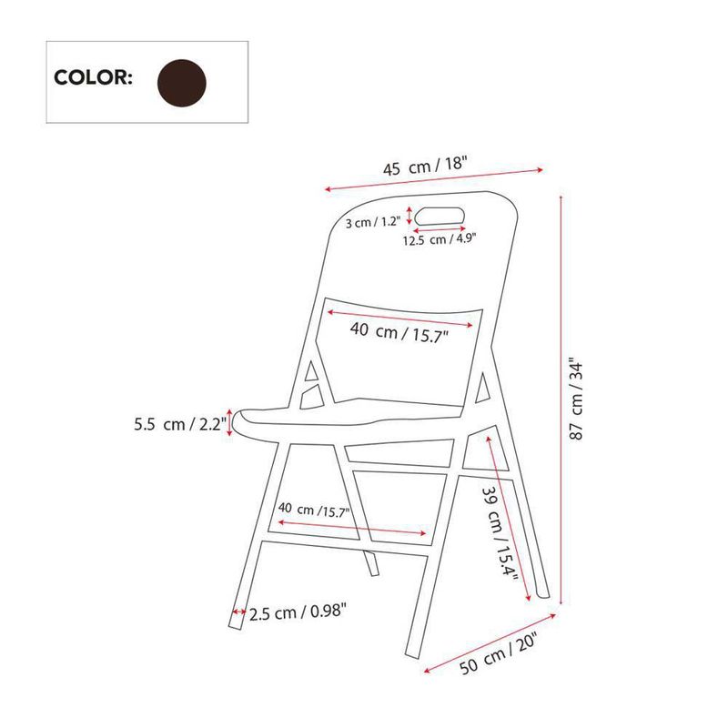 Silla  De Exterior Plegable Plástica Ratán Café - Z