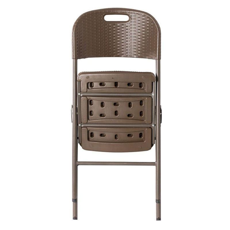 Silla  De Exterior Plegable Plástica Ratán Café - Z