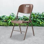 Silla  De Exterior Plegable Plástica Ratán Café - Z