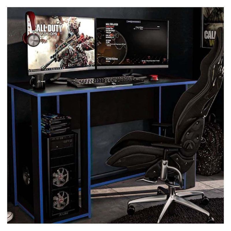 Escritorio Gaming Azul y Negro - Z