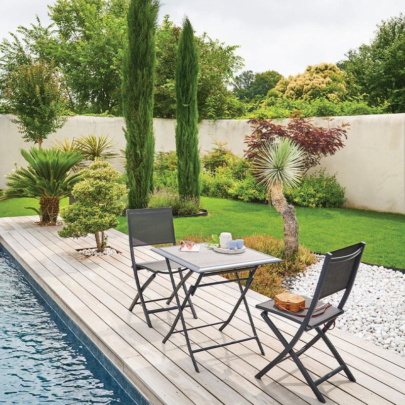 Silla Plegable Esencia Grafito 45x57x90 Cm - Hesperide