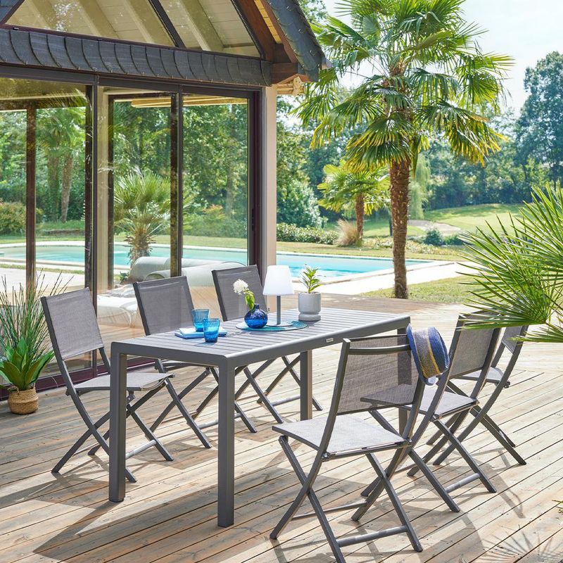 Silla Plegable Esencia Grafito 45x57x90 Cm - Hesperide