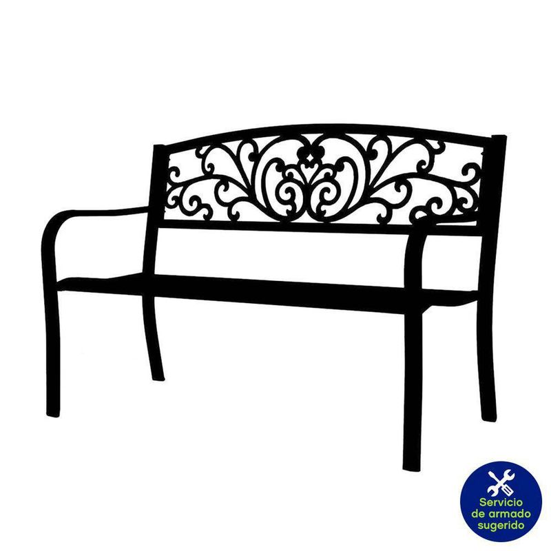 Banca-De-Metal-Para-Exterior-127-x-56-x-81-Cm---Relaxdays
