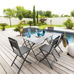 Silla Plegable Esencia Grafito 45x57x90 Cm - Hesperide