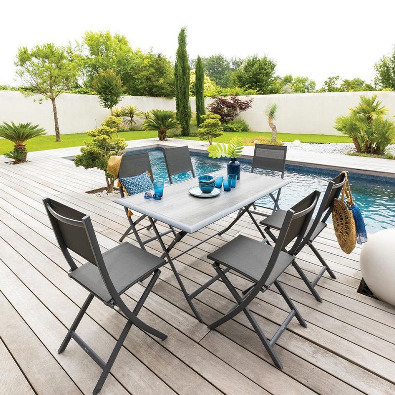 Silla Plegable Esencia Grafito 45x57x90 Cm - Hesperide