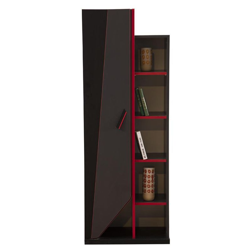 Librera Negro Y Rojo De 63X38X171 Cm - Zmobili
