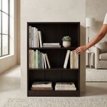 Librera de 3 Estantes para Libros y Decoración 60 x 23.6 x 90 cm Café Oscuro