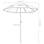 Sombrilla De Exterior De Playa Azul 180 Cm - Z