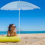 Sombrilla De Exterior De Playa Azul 180 Cm - Z