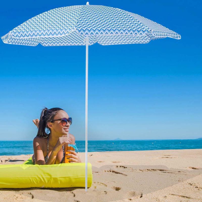 Sombrilla De Exterior De Playa Azul 180 Cm - Z